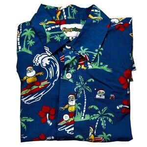 Tipsy Elves Small Hawaiian Christmas Shirt Santa Surf Coastal Holiday